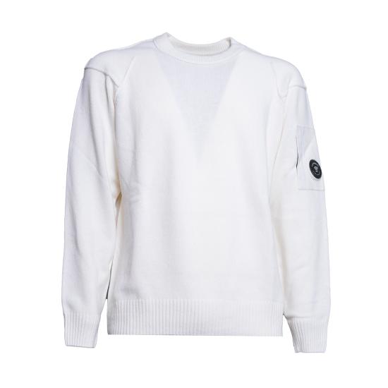 26FW 씨피 컴퍼니 램스울 GRS 크루넥 렌즈 스웨터 RFCMKN707A110149A 103 BIANCO