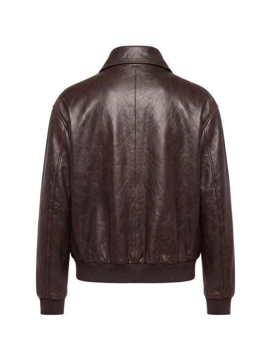 26FW 프라다 로고 나파 레더 봄버 자켓 로고 나파 레더 봄버 자켓 58A30316IL S OOOF0003 - PRADA