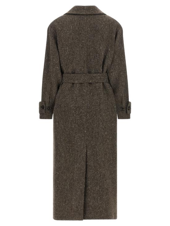 26FW 키톤 코트 쉐브론 울 ,  및 트렌치 , 브라운 - KITON