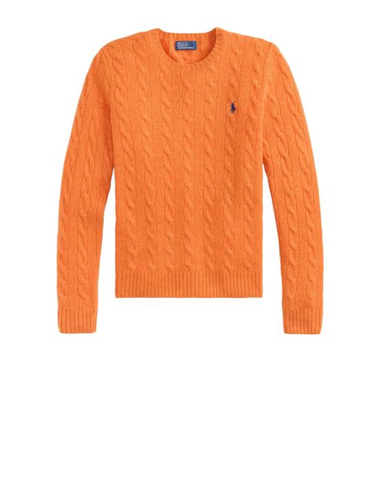 26FW 폴로 랄프로렌 폴로 자수 케이블 니트 스웨터 211 971865 504 ORANGE RUST HEATHER