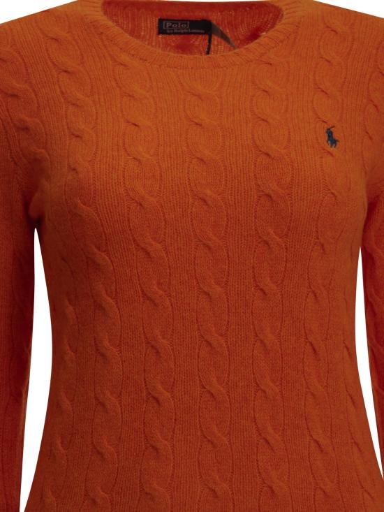 26FW 폴로 랄프로렌 니트웨어 로고가 있는 크루넥 스웨터  오렌지색 - POLO RALPH LAUREN