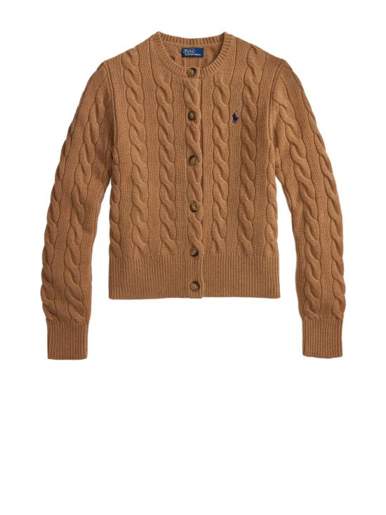 26FW 폴로 랄프로렌 로고 자수 크루넥 가디건 211 972104 001 COLLECTION CAMEL MELANGE