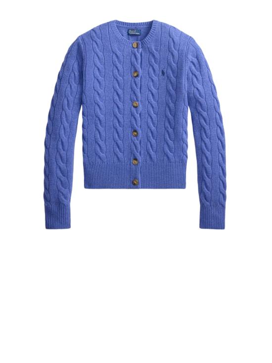 26FW 폴로 랄프로렌 로고 자수 크루넥 가디건 211 972104 501 DOCKSIDE BLUE HEATHER