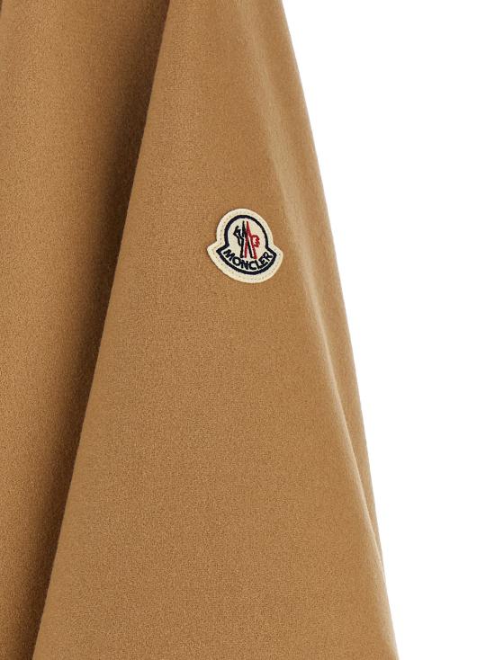 26FW 몽클레어 케이프 탈부착 가능한 후드 망토 베이지색 - MONCLER
