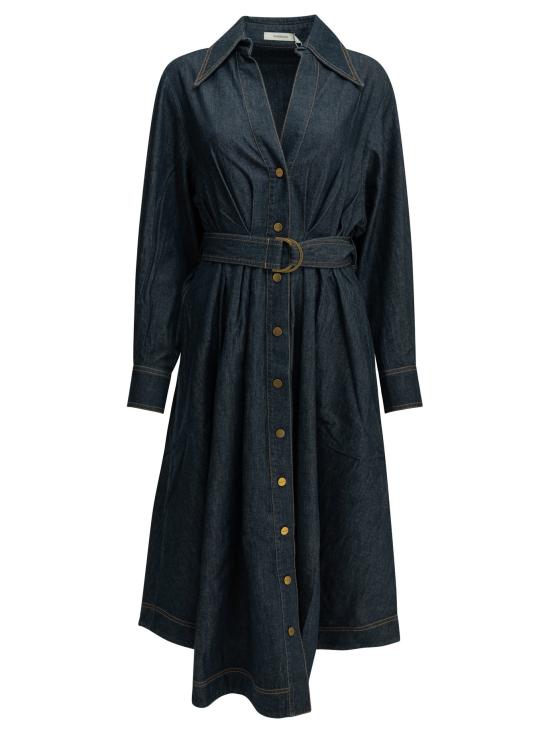 26FW 짐머만 원피스 미디 셔츠드레스 블루