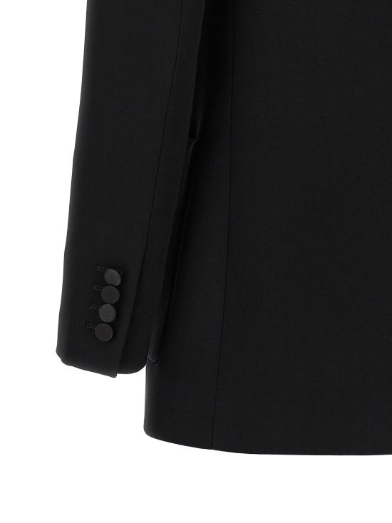 26FW 생로랑 수트 자켓 새틴 라펠 블레이저 블랙 - SAINT LAURENT