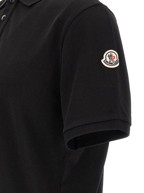 26FW 몽클레어 폴로 티셔츠 삼색 디테일 셔츠 폴로 블랙 - MONCLER