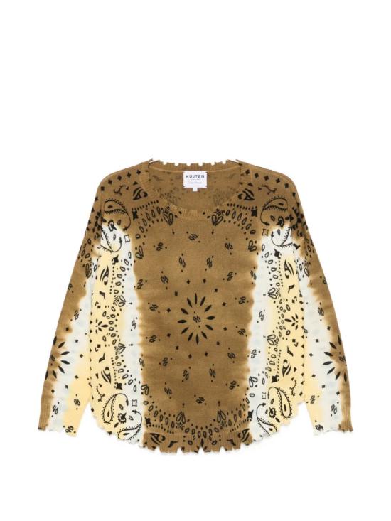 26FW 쿠즈텡 긴팔 티셔츠 F5122MELAABBABANDANA2477 Beige