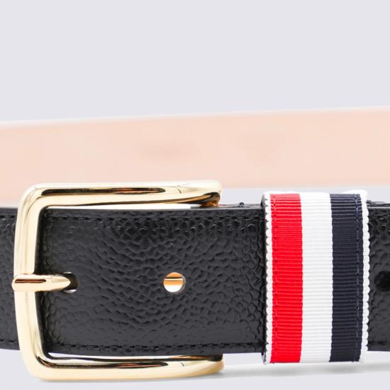 26FW 톰브라운 카프스킨 페블 레더 벨트 MCX039A00198001 Black - THOM BROWNE