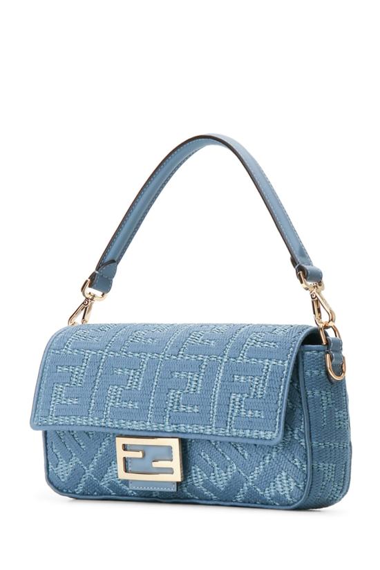 26FW 펜디 미디엄 위빙 라피아 바게트 백 미디엄 위빙 라피아 바게트 백 8BR600AY6G F1X82 BLUCERULEOOS - FENDI