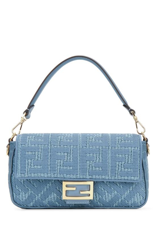 26FW 펜디 미디엄 위빙 라피아 바게트 백 미디엄 위빙 라피아 바게트 백 8BR600AY6G F1X82 BLUCERULEOOS