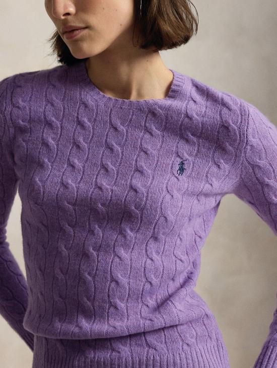 26FW 랄프 로렌 스웨터 미스토 캐시미어 아메티스타 소재의 Maglia a Trecce - RALPH LAUREN