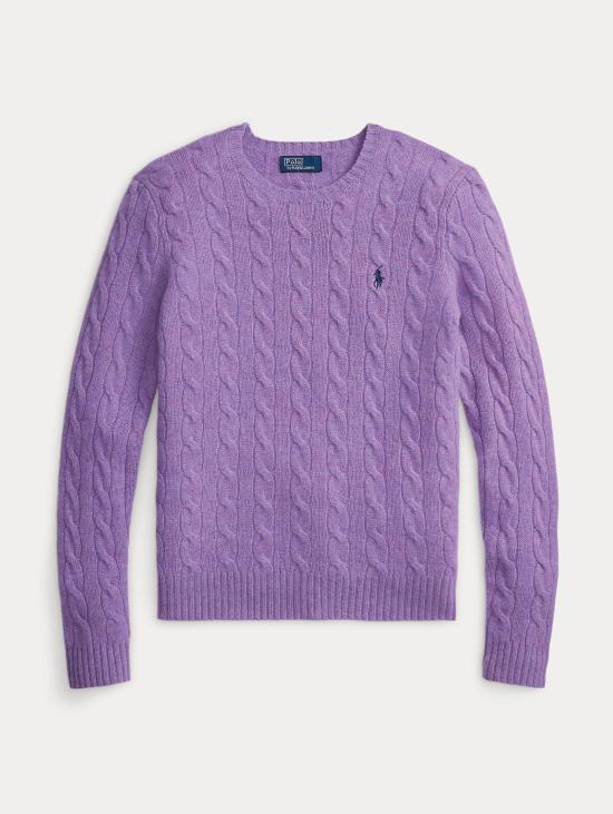 26FW 랄프 로렌 스웨터 미스토 캐시미어 아메티스타 소재의 Maglia a Trecce - RALPH LAUREN