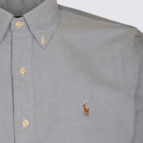 26FW 폴로 랄프로렌 컬러 포니 자수 커스텀 핏 버튼 다운 셔츠 710792041002 Blue - POLO RALPH LAUREN