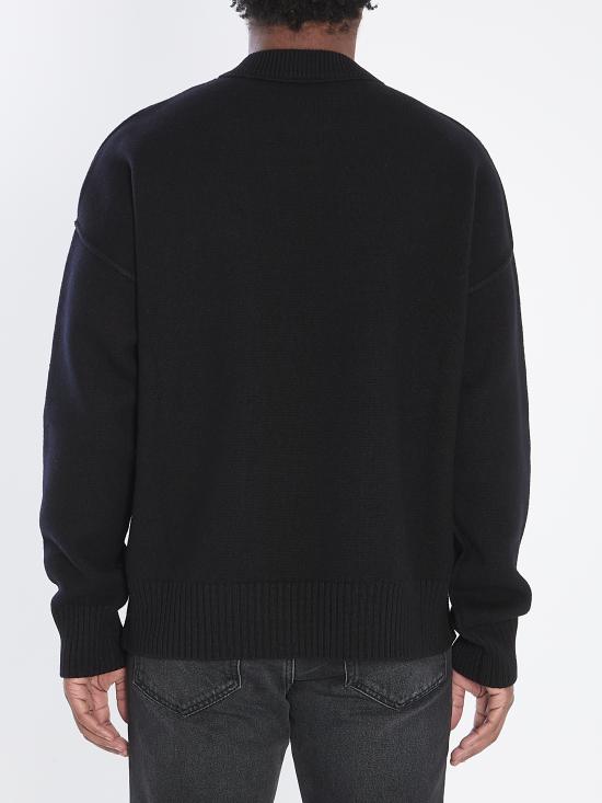 26FW 아미 빅 하트 울 크루넥 스웨터 UKS838 BLACK - AMI