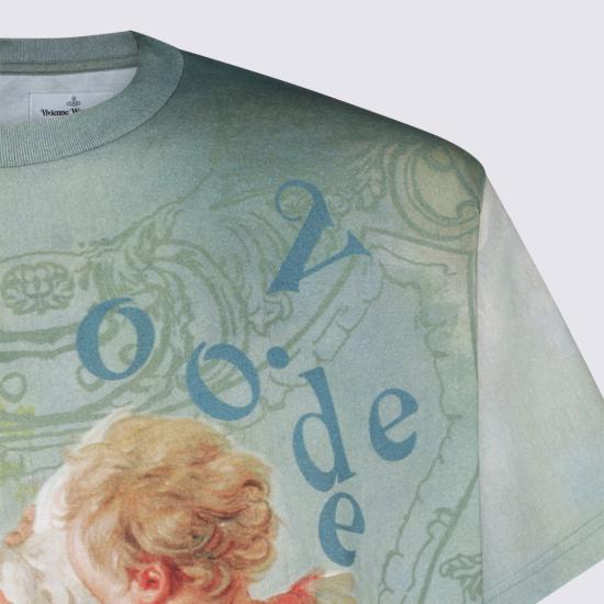 26FW 비비안웨스트우드 가먼트 다이드 로고 저지 반팔 티셔츠 3G010013J00C9O301 Green - VIVIENNE WESTWOOD