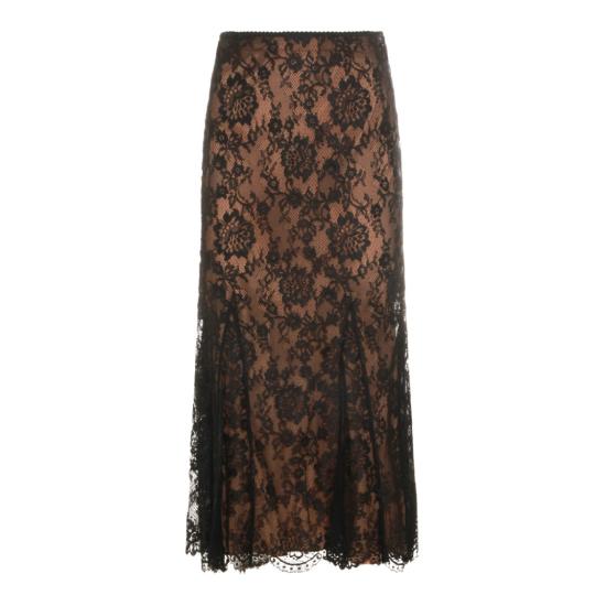 26FW 셀프 포트레이트 롱 스커트 PF26032MSKBBLACK Brown