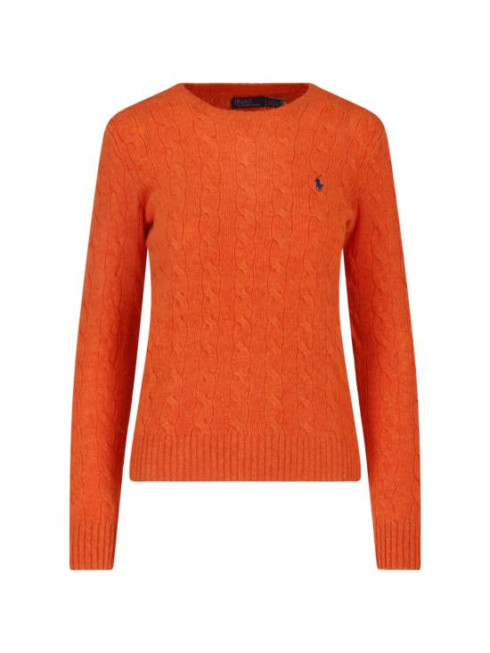 26FW 폴로 랄프로렌 폴로 자수 케이블 니트 스웨터 211 971865 504 ORANGE