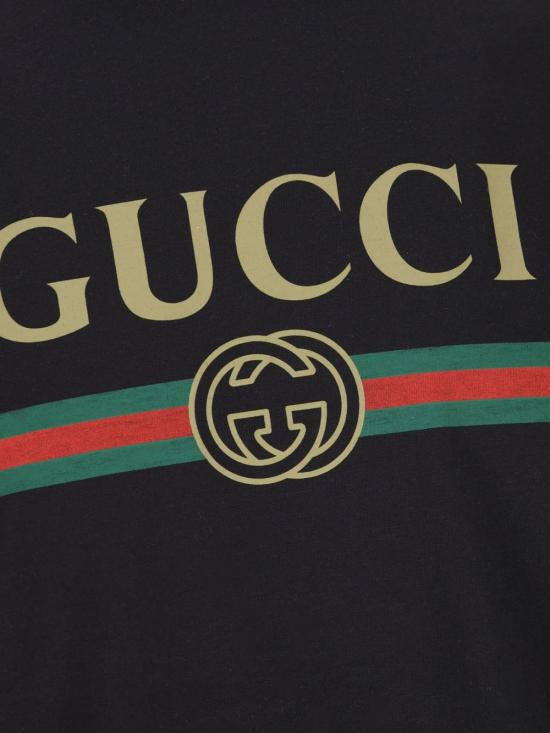 26FW 구찌 프린트 실크 저지 티셔츠 864626 XJHUF1152 BLACK - GUCCI