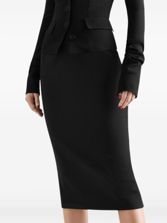 26FW 돌체앤가바나 미디 스커트 F4DEJT FUBCEN0000 BLACK - DOLCE & GABBANA