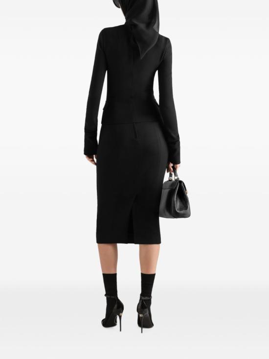 26FW 돌체앤가바나 미디 스커트 F4DEJT FUBCEN0000 BLACK - DOLCE & GABBANA