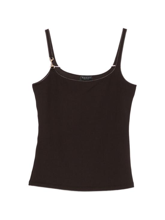 26FW 구찌 비스코스 크레이프 저지 탑 A007ZE XUAPP2206 BROWN