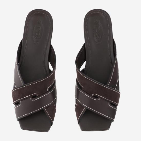 26SS 토즈 레더 크로스 스트랩 샌들 XXW99L0JY50V1S BROWN - TODS
