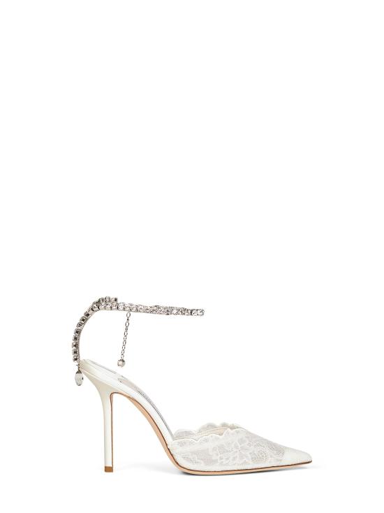 26FW 지미추 힐/펌프스 SAEDA100GQVIVORYCRYSTAL WHITE