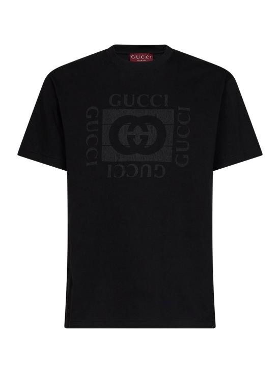 26FW 구찌 프린트 디테일 코튼 저지 티셔츠 855021XJHOD1152 BLACK