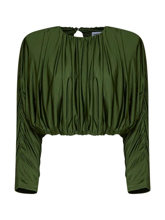 26FW 셀프 포트레이트 블라우스 009TAG GREEN