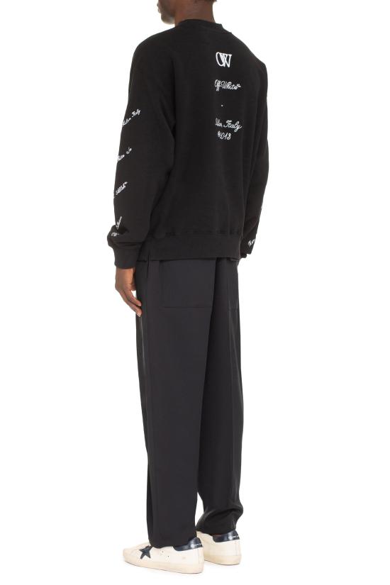  오프화이트 23 로고 스케이트 스웨트셔츠 OMBA054S24FLE009 BLACK - OFF WHITE