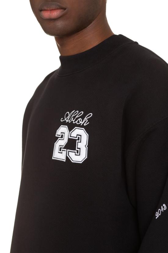  오프화이트 23 로고 스케이트 스웨트셔츠 OMBA054S24FLE009 BLACK - OFF WHITE