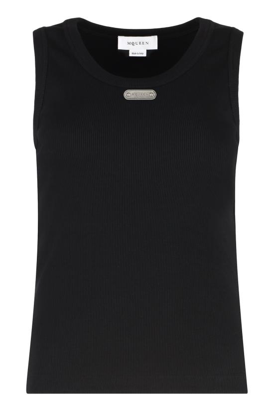 25FW 알렉산더 맥퀸 로고 플래킷 탱크탑 839507 BLACK