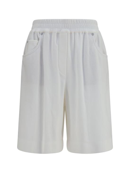 26SS 브루넬로 쿠치넬리 숏팬츠 MG927P9205 WHITE - BRUNELLO CUCINELLI