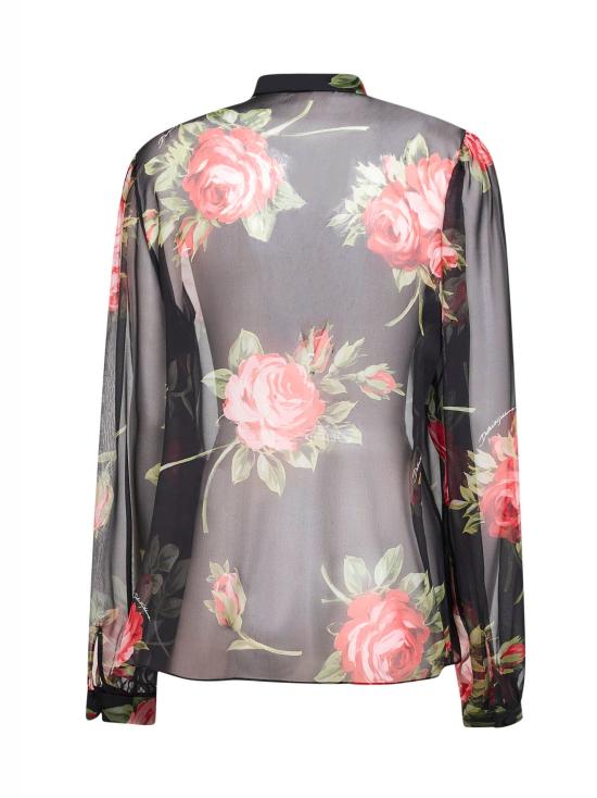 26SS 돌체앤가바나 로즈 부케 프린트 쉬폰 탑 F7BJ2TIS11FHN5ZN MULTICOLOR - DOLCE & GABBANA