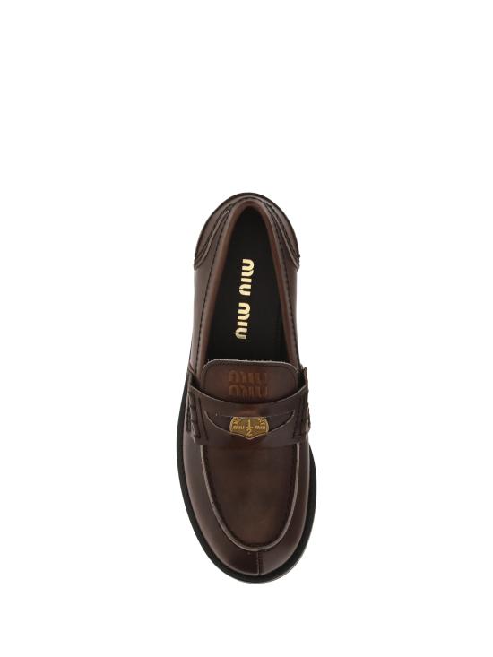 26FW 미우미우 빈티지 레더 페니 로퍼 5D773DF0203G48 BROWN - MIU MIU
