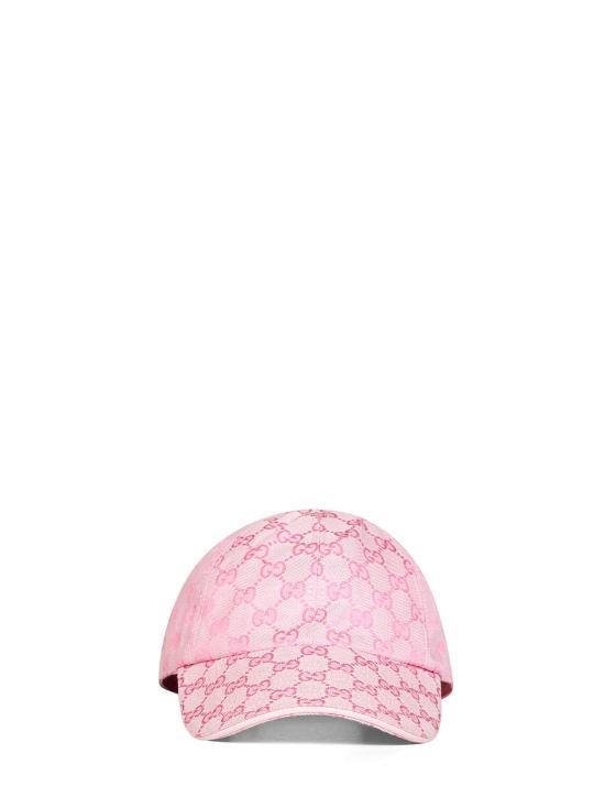 26FW 구찌 GG 코튼 캔버스 베이스볼 캡 8757333HBMD5072 PINK