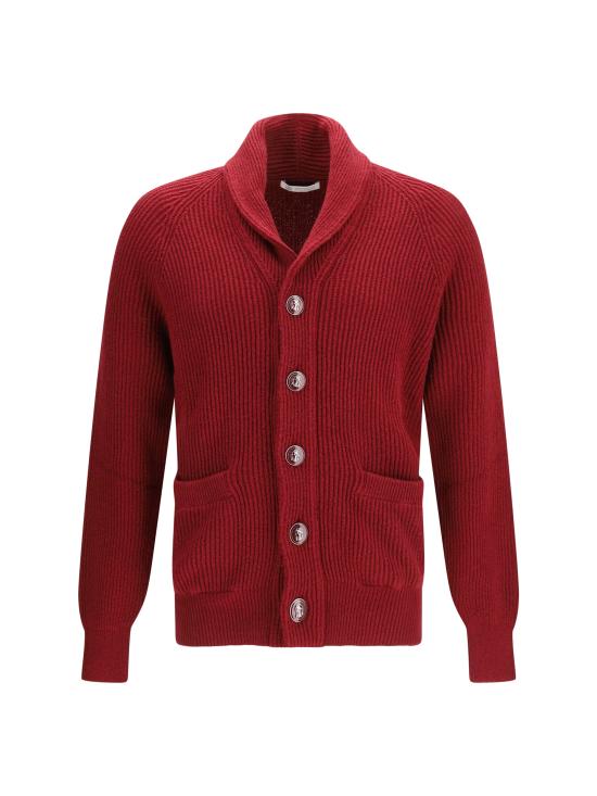26SS 브루넬로 쿠치넬리 잉글리시 립 래글런 가디건 MNI708606 RED - BRUNELLO CUCINELLI