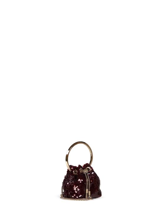 26FW 지미추 가방 MICROBONBONEZRDEEPMERLOTLIGHTGOLD BURGUNDY - JIMMY CHOO