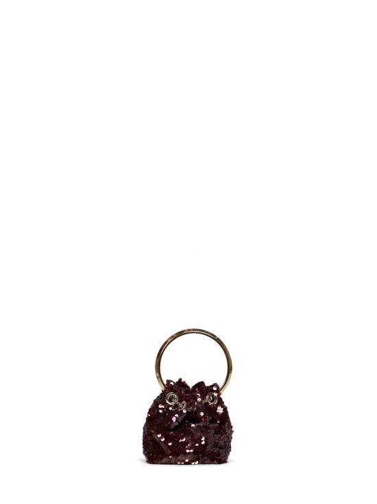 26FW 지미추 가방 MICROBONBONEZRDEEPMERLOTLIGHTGOLD BURGUNDY - JIMMY CHOO
