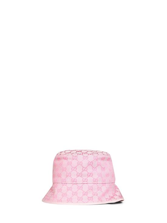 26FW 구찌 GG 코튼 캔버스 버킷 햇 8757404HBJS5072 PINK - GUCCI