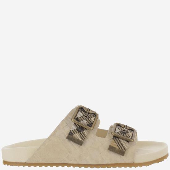 26SS 버버리 더블 버클 체크 샌들 8118612 IVORY - BURBERRY