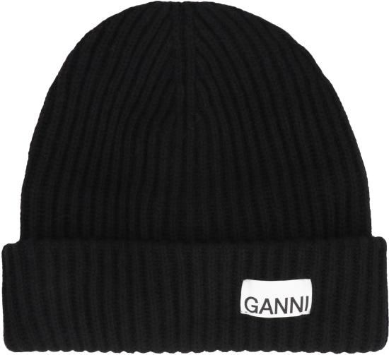  가니 로고 울 비니 A4429 BLACK - GANNI