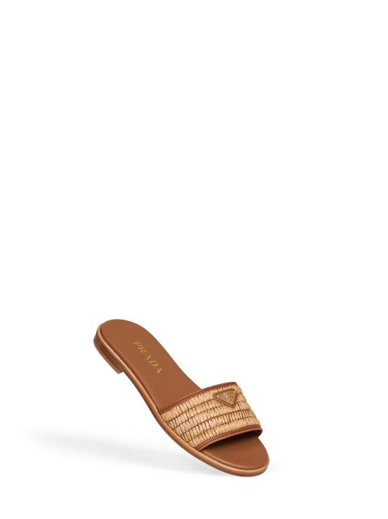 26SS 프라다 레더 슬라이드 1XX758B0102ACSF098L CAMEL - PRADA