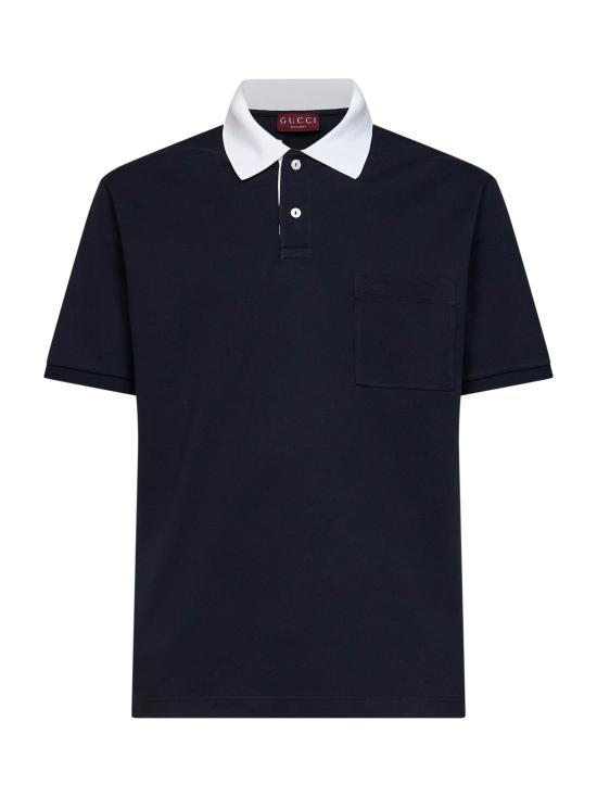 26FW 구찌 스트레치 코튼 피케 폴로 셔츠 854632XJHOG4002 NAVY