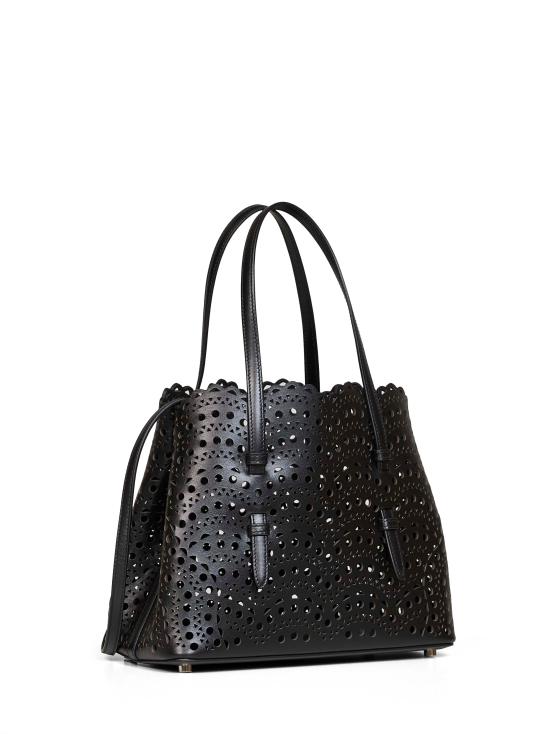 26FW 알라이아 비엔 웨이브 럭스 카프스킨 미나 25 백 AA1S06725I251 999 BLACK - ALAIA