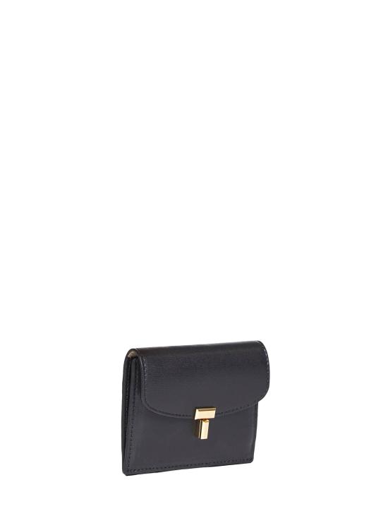 26FW 토템 T-락 팔멜라토 레더 카드 홀더 251WAM0042LE0025 001 BLACK - TOTEME