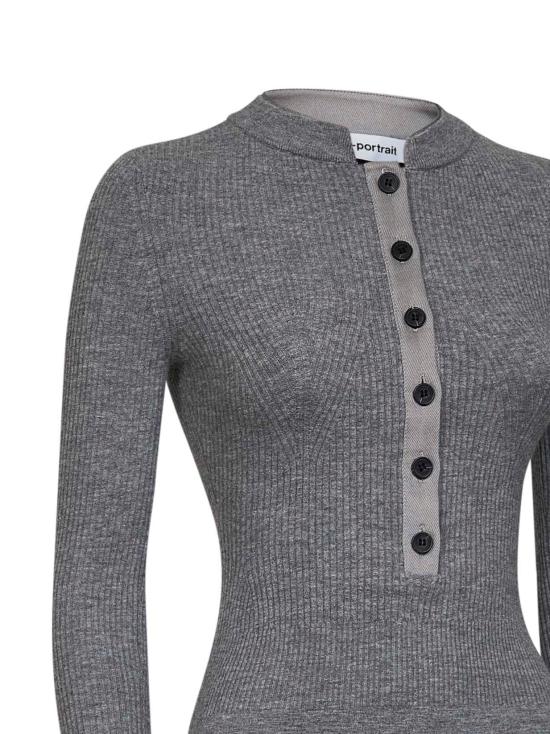 26FW 셀프 포트레이트 바디수트 티셔츠 108JSGR GREY GRAY - SELF PORTRAIT