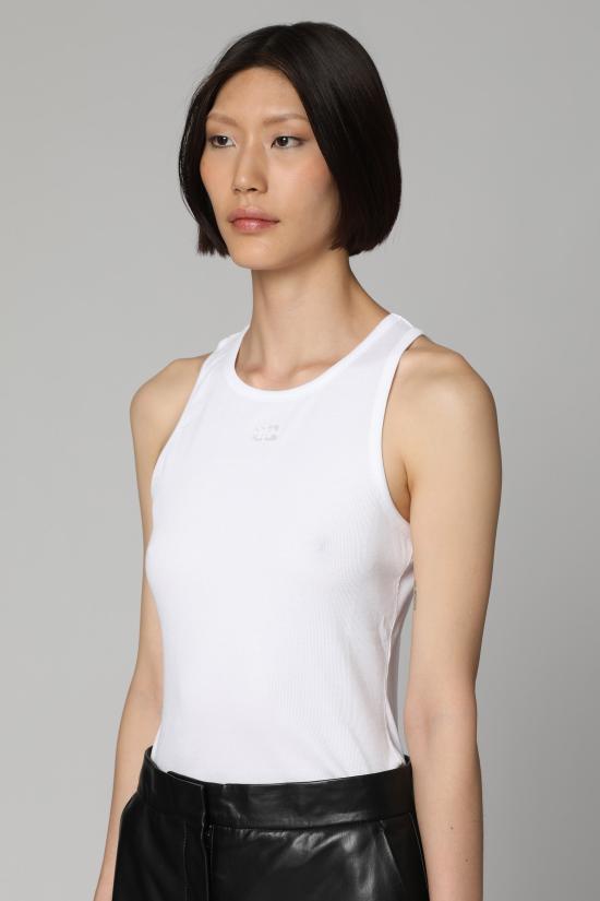  가니 소프트 코튼 립 탱크 탑 T3897 WHITE - GANNI