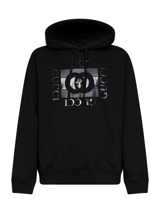 26FW 구찌 프린트 디테일 코튼 저지 스웨트셔츠 855976XJHNH1152 BLACK
